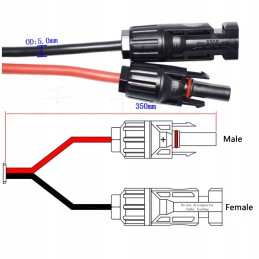 Solar panel cables with sae adapter connectors