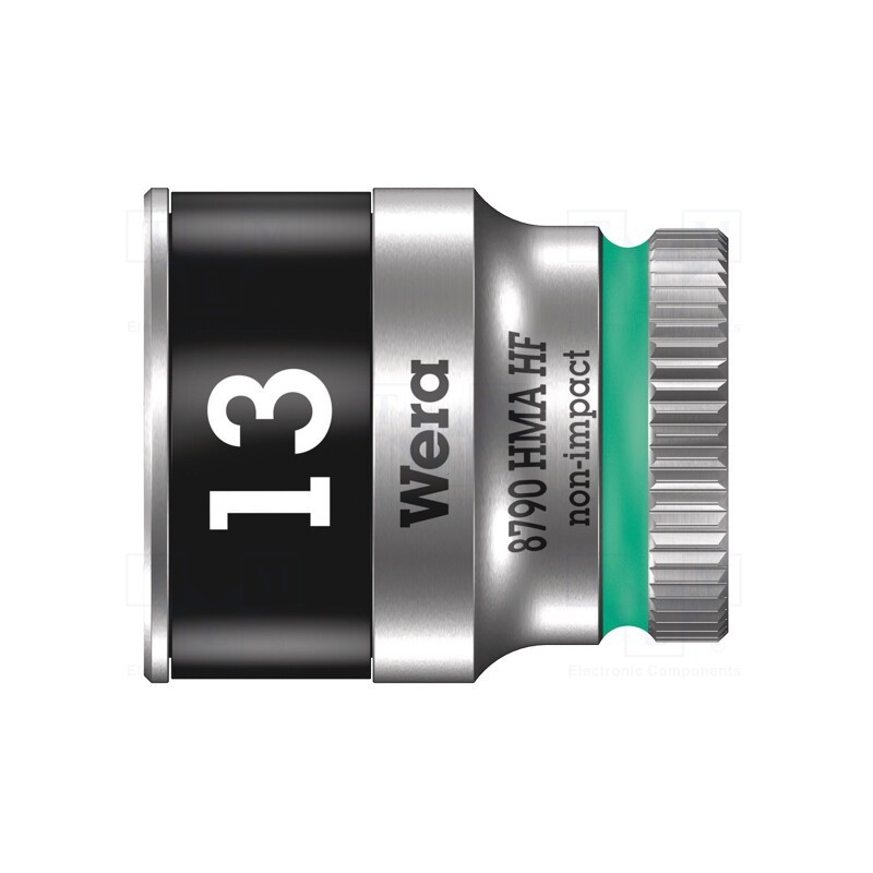 1 pcs x WERA - 5003728001 - Socket, 6-angles,socket spanner, HEX 13mm, 1/4', 23mm, Zyklop