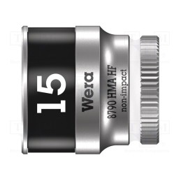 1 pcs x WERA - 5003010001 - Socket, 6-angles,socket spanner, HEX 15mm, 1/4', 23mm