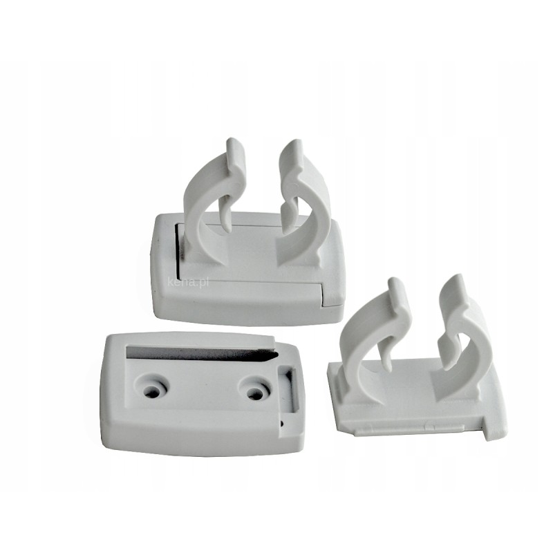 Clips for attaching tubes, e.g. cranks, to awning supports