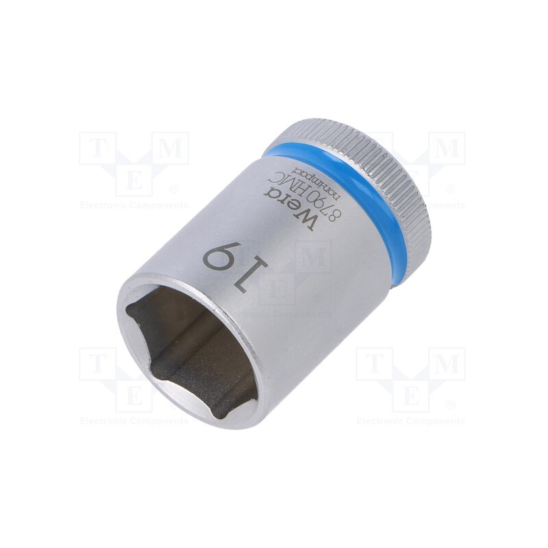 1 pcs x WERA - 5003610001 - Socket, 6-angles,socket spanner, HEX 19mm, 1/2', 37mm, Zyklop