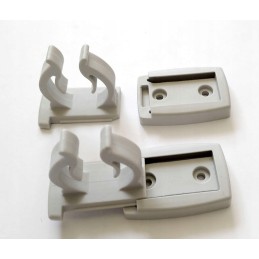 Clips for attaching tubes, e.g. cranks, to awning supports