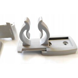 Clips for attaching tubes, e.g. cranks, to awning supports