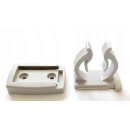 Clips for attaching tubes, e.g. cranks, to awning supports