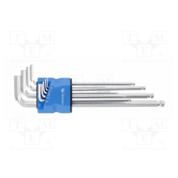 1 set x Hu00d6GERT TECHNIK - HT1W826 - Wrenches set, hex key,spherical, tool steel, long, 9pcs.