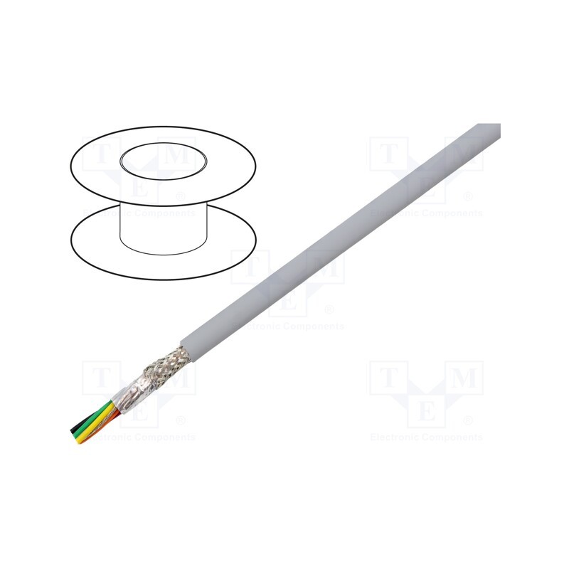 1 rol x ALPHA WIRE - 78336 SL005 - Wire, EcoCable Mini, 6x22AWG, MPPE, dark grey, 300V, halogen free