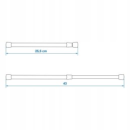 Extendable cabinet rail 25 5 43 cm
