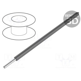 1 rol x ALPHA WIRE - 3050/1 SL005 - Wire, HookUp Wire, 24AWG, solid, Cu, PVC, dark grey, 300V, 30.5m