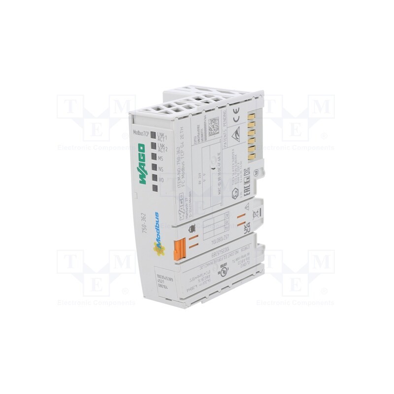 1 pcs x WAGO - 750-362 - Fieldbus interface, 24VDC, for DIN rail mounting, RJ45 x2, IP20