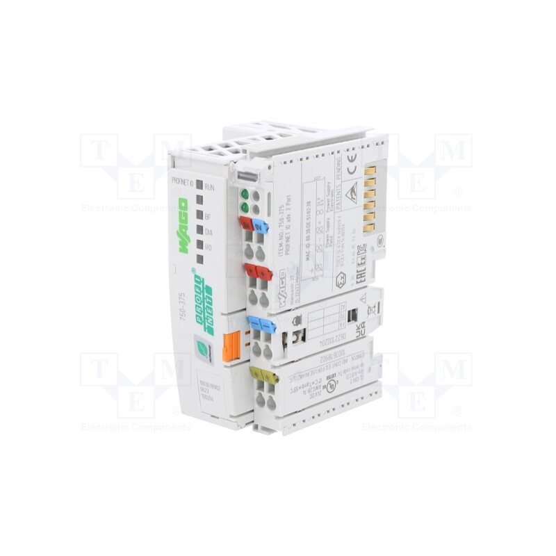 1 pcs x WAGO - 750-375 - Fieldbus interface, 24VDC, for DIN rail mounting, RJ45 x2, IP20