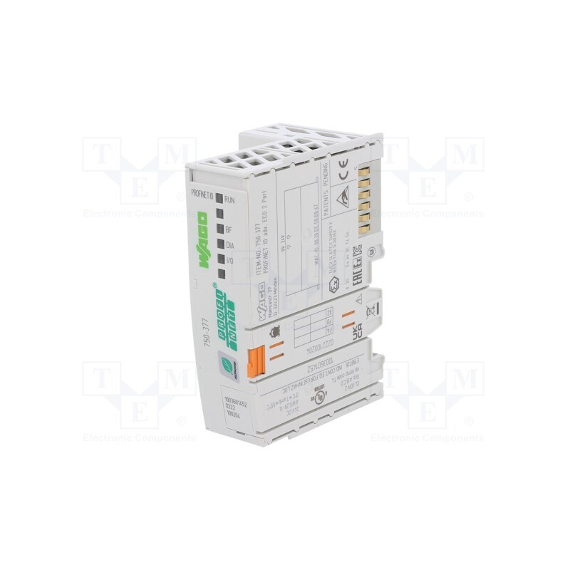 1 pcs x WAGO - 750-377 - Fieldbus interface, 24VDC, for DIN rail mounting, RJ45 x2, IP20