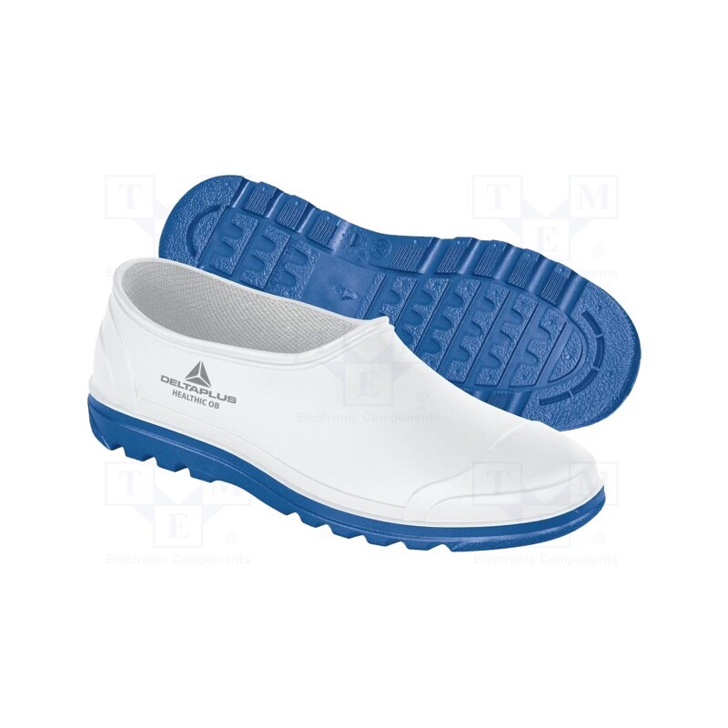 1 set x DELTA PLUS - HEALTOBBC44 - Boots, Size: 44, white-blue, PVC, bad weather,slip, healthcare