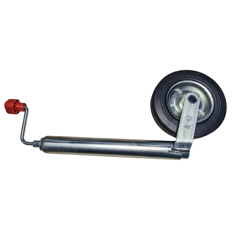 The maneuvering support wheel of the alco trailer is galvanized