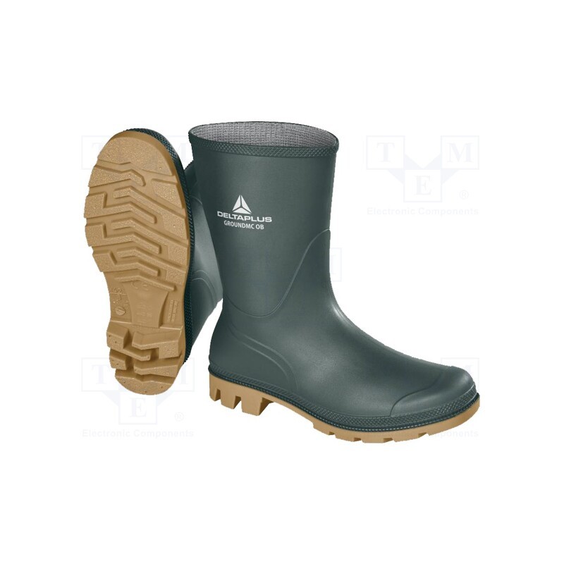 1 set x DELTA PLUS - GROMCOBVE45 - Boots, Size: 45, green, PVC, bad weather,slip, medium height