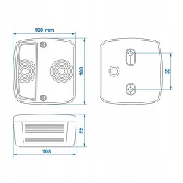 Combined 4-function rear lamp 98x104 homol e9