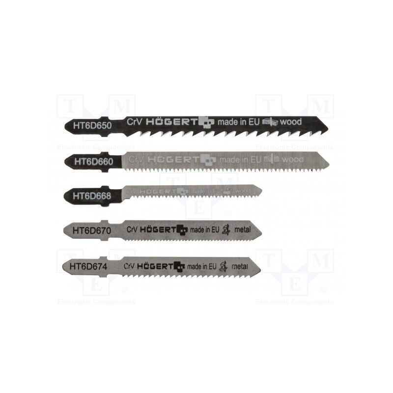 1 pcg x Hu00d6GERT TECHNIK - HT6D690 - Hacksaw blade, wood,metal,jigsaw, 5pcs, Kind of holder: T