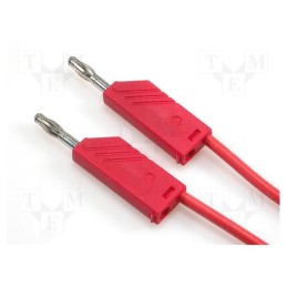 1 pcs x HIRSCHMANN T&M - MLN SIL 150/1 RT - Test lead, 60VDC, 16A, with 4mm axial socket, Len: 1.5m, red
