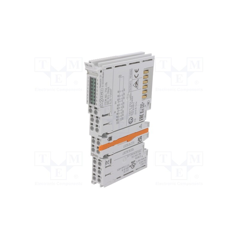 1 pcs x WAGO - 750-496 - Analog input, for DIN rail mounting, IP20, IN: 8, 12x100x69mm