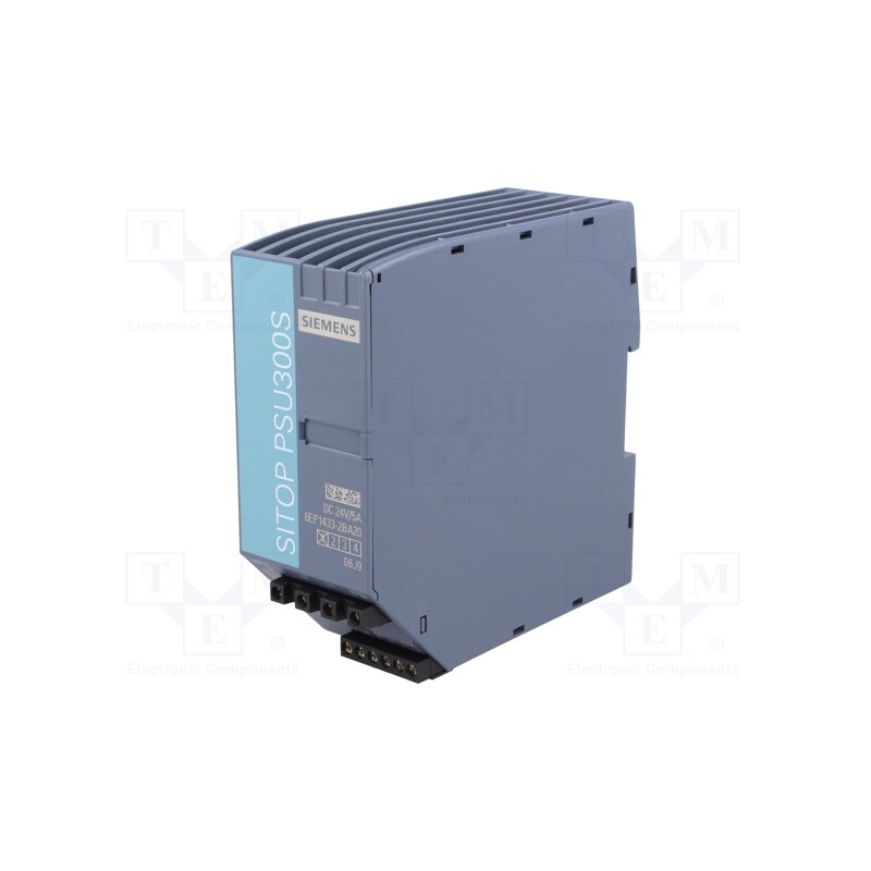 1 pcs x SIEMENS - 6EP1433-2BA20 - Power supply: switched-mode, for DIN rail, 120W, 24VDC, 5A, IP20