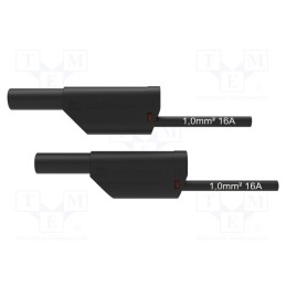 1 pcs x SCHu00dcTZINGER - VSFK 8500 / 1 / 50 / SW - Test lead, 16A, banana plug 4mm,both sides, Urated: 1kV, Len: 0.5m