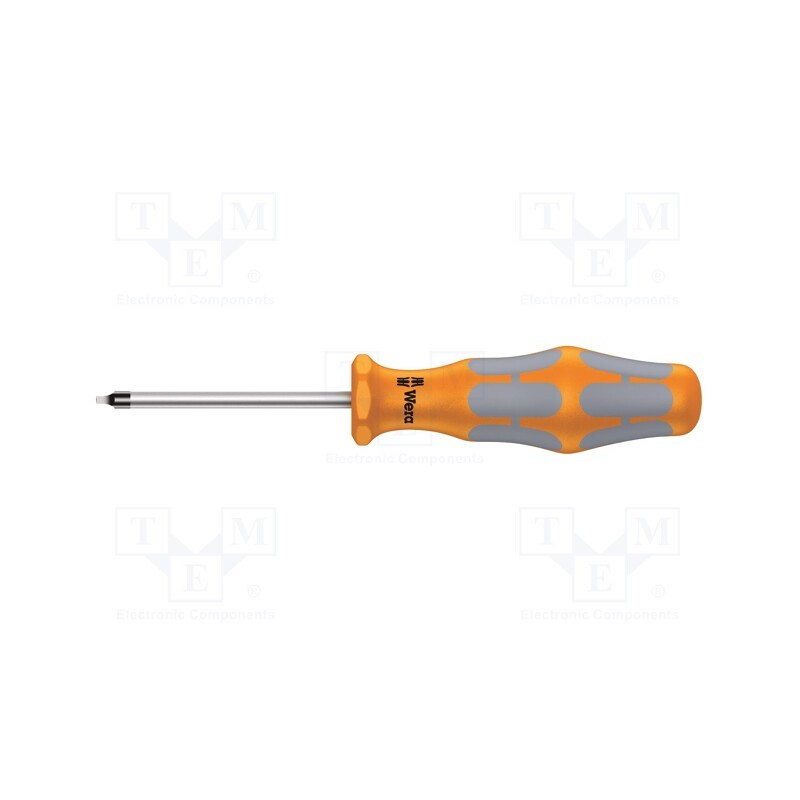 1 pcs x WERA - 5117681001 - Screwdriver, square, 0, Blade length: 60mm, Overall len: 141mm