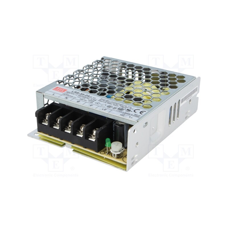 1 pcs x MEAN WELL - LRS-35-24 - Power supply: switched-mode, for building in,modular, 36W, 24VDC