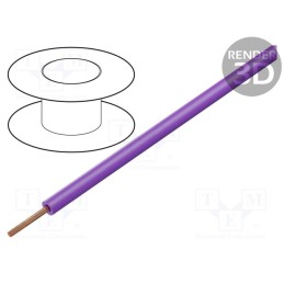 1 rol x DONAU ELEKTRONIK - 119-16 - Wire, stranded, Cu, 0.14mm2, PVC, violet, 60V, 100m, 1x0.14mm2
