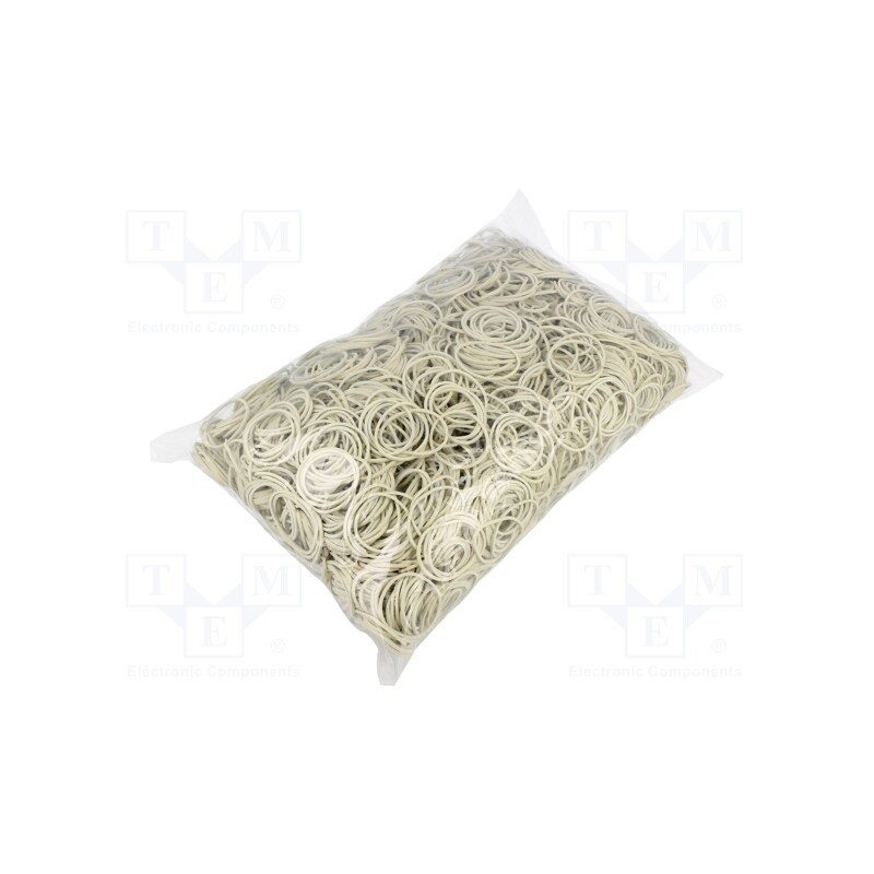 1 pcg x PLAST - 07-01-7813A - Rubber bands, Width: 3mm, Thick: 1.5mm, rubber, white, Ø: 80mm, 1kg