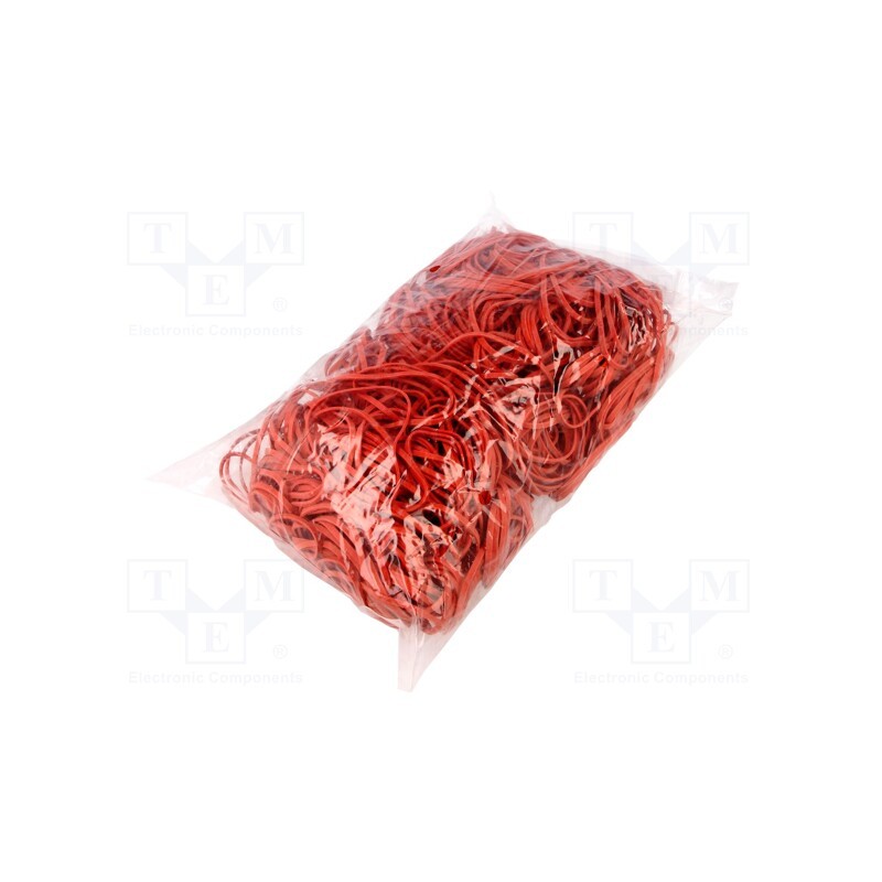 1 pcg x PLAST - 2090291 - Rubber bands, Width: 3mm, Thick: 1.5mm, rubber, red, Ø: 60mm, 1kg