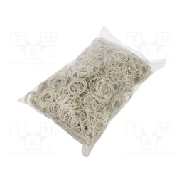 1 pcg x PLAST - 1976700 - Rubber bands, Width: 1.5mm, Thick: 1.5mm, rubber, white, Ø: 30mm, 1kg