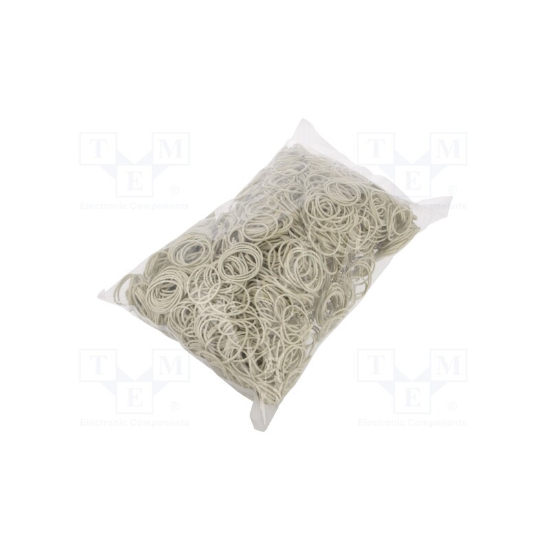 1 pcg x PLAST - 1976700 - Rubber bands, Width: 1.5mm, Thick: 1.5mm, rubber, white, Ø: 30mm, 1kg