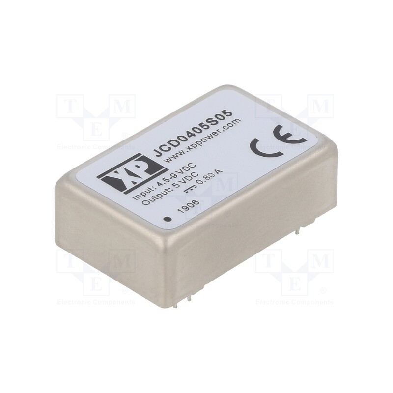 1 pcs x XP POWER - JCD0405S05 - Converter: DC/DC, 4W, Uin: 4.5÷9V, Uout: 5VDC, Iout: 800mA, 266kHz