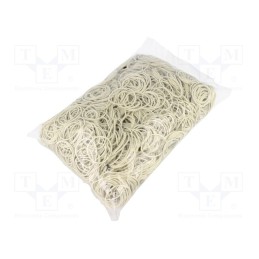 1 pcg x PLAST - 2013224 - Rubber bands, Width: 1.5mm, Thick: 1.5mm, rubber, white, Ø: 40mm, 1kg
