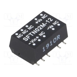 1 pcs x MEAN WELL - SFTN02M-12 - Converter: DC/DC, 2W, Uin: 10.8÷13.2V, Uout: 12VDC, Iout: 33÷167mA