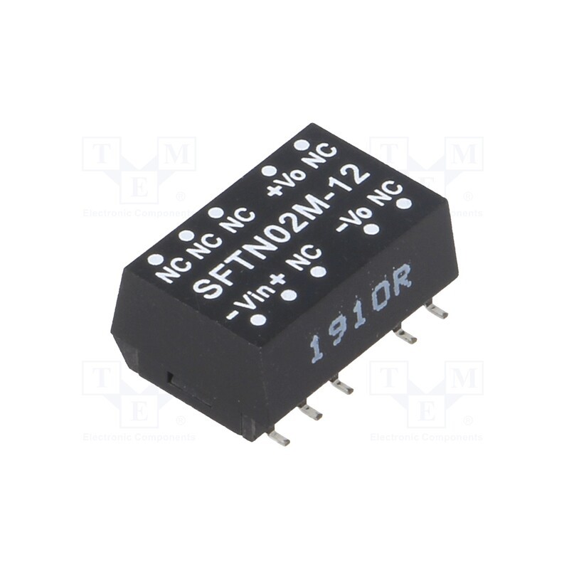 1 pcs x MEAN WELL - SFTN02M-12 - Converter: DC/DC, 2W, Uin: 10.8÷13.2V, Uout: 12VDC, Iout: 33÷167mA