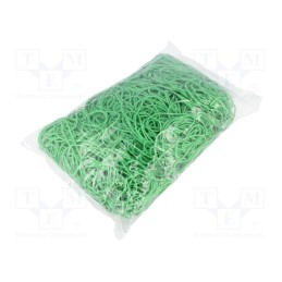 1 pcg x PLAST - 2166626 - Rubber bands, Width: 1.5mm, Thick: 1.5mm, rubber, green, Ø: 80mm, 1kg