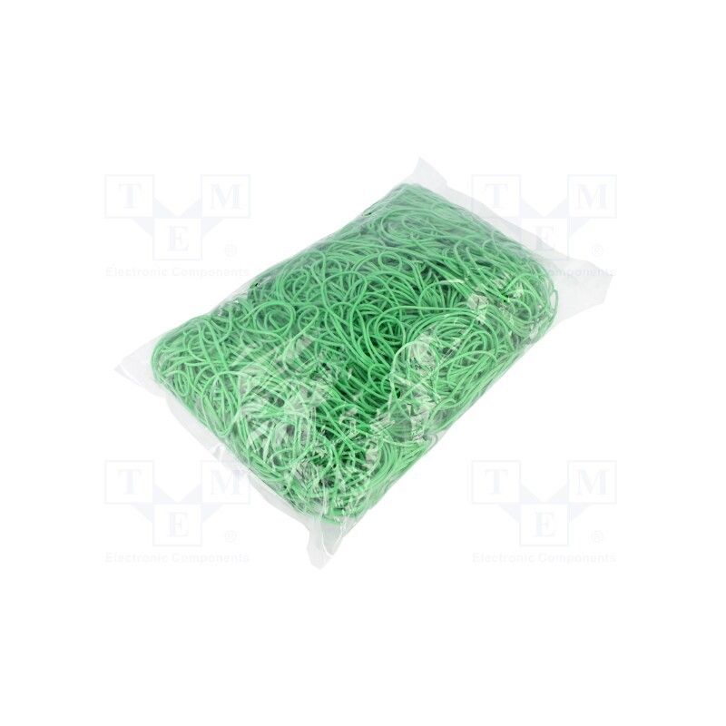 1 pcg x PLAST - 2166626 - Rubber bands, Width: 1.5mm, Thick: 1.5mm, rubber, green, Ø: 80mm, 1kg