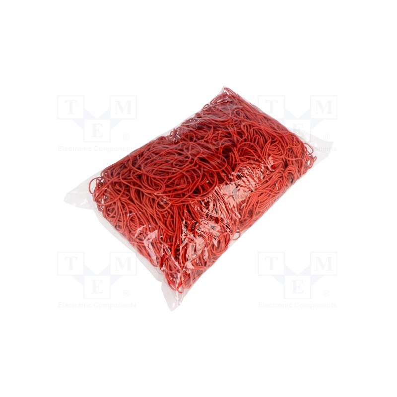 1 pcg x PLAST - 2126450 - Rubber bands, Width: 1.5mm, Thick: 1.5mm, rubber, red, Ø: 70mm, 1kg