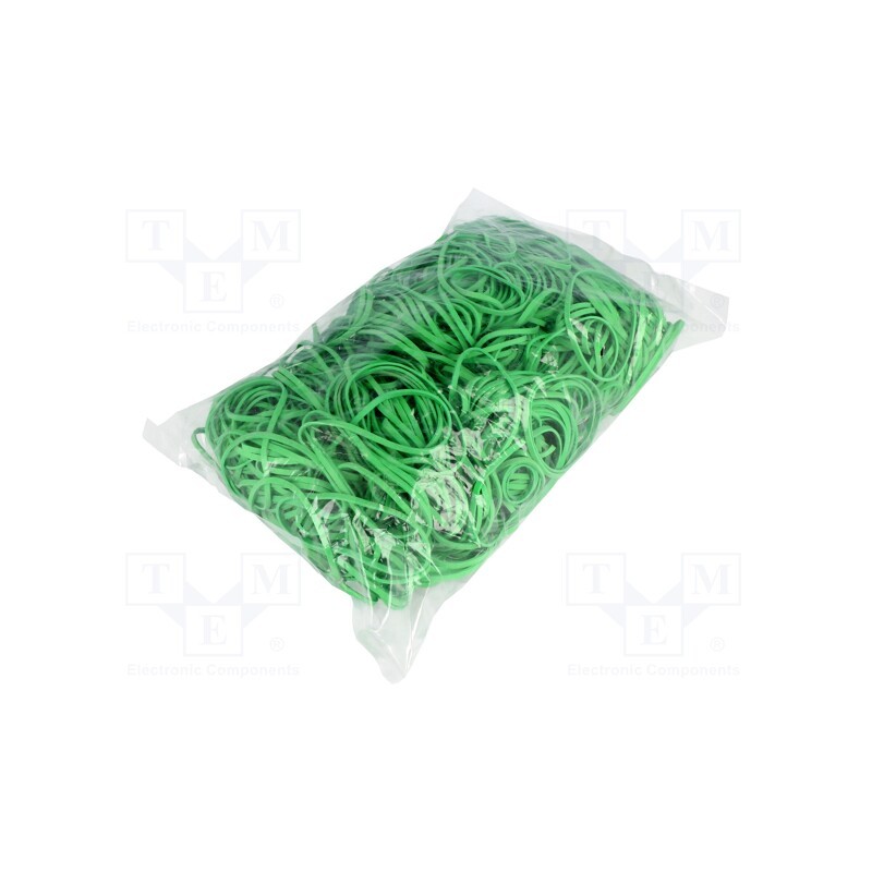 1 pcg x PLAST - 2093944 - Rubber bands, Width: 3mm, Thick: 1.5mm, rubber, green, Ø: 60mm, 1kg