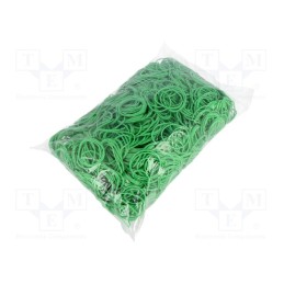 1 pcg x PLAST - 2020529 - Rubber bands, Width: 1.5mm, Thick: 1.5mm, rubber, green, Ø: 40mm, 1kg