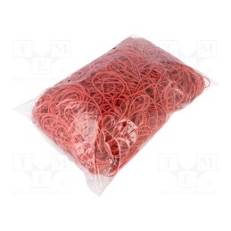 1 pcg x PLAST - 2162974 - Rubber bands, Width: 1.5mm, Thick: 1.5mm, rubber, red, Ø: 80mm, 1kg