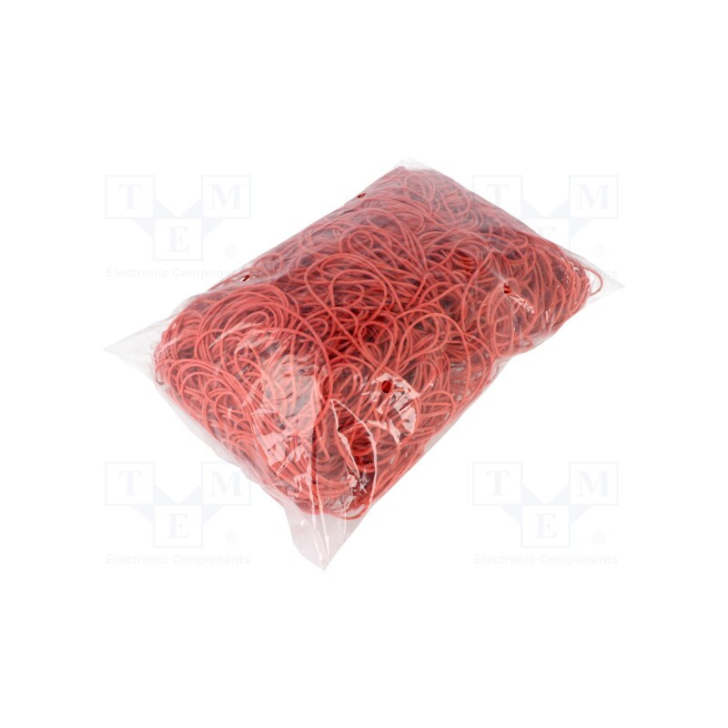 1 pcg x PLAST - 2162974 - Rubber bands, Width: 1.5mm, Thick: 1.5mm, rubber, red, Ø: 80mm, 1kg
