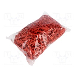 1 pcg x PLAST - 2053766 - Rubber bands, Width: 3mm, Thick: 1.5mm, rubber, red, Ø: 50mm, 1kg