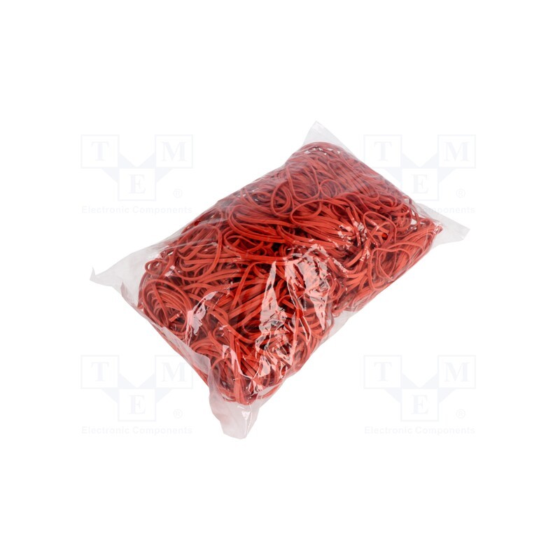 1 pcg x PLAST - 2053766 - Rubber bands, Width: 3mm, Thick: 1.5mm, rubber, red, Ø: 50mm, 1kg