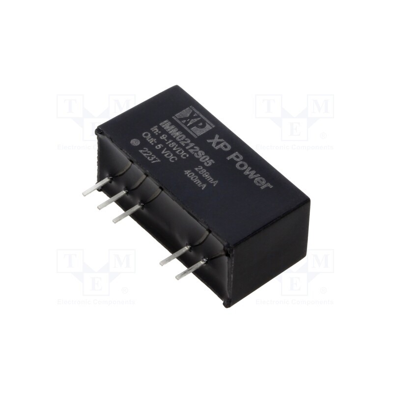 1 pcs x XP POWER - IMM0212S05 - Converter: DC/DC, 2W, Uin: 9÷18V, Uout: 5VDC, Iout: 400mA, SIP8, 1MHz