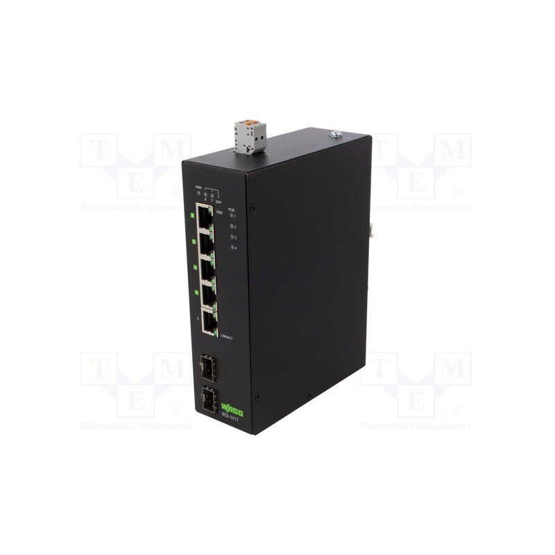 1 pcs x WAGO - 852-1417 - Switch Ethernet, unmanaged, Number of ports: 7, 24÷57VDC, 14W