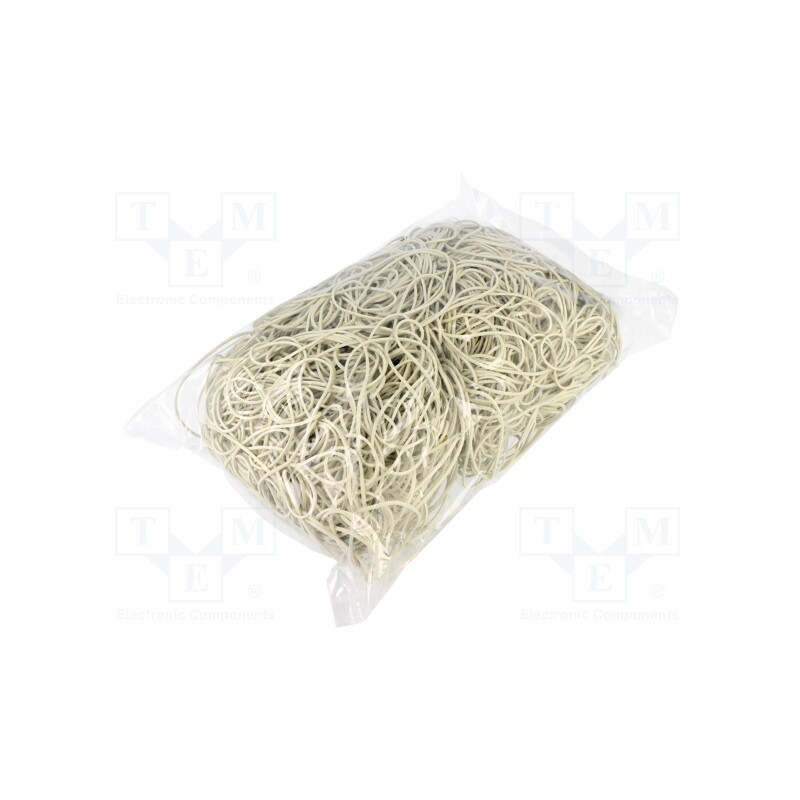 1 pcg x PLAST - 2122797 - Rubber bands, Width: 1.5mm, Thick: 1.5mm, rubber, white, Ø: 70mm, 1kg