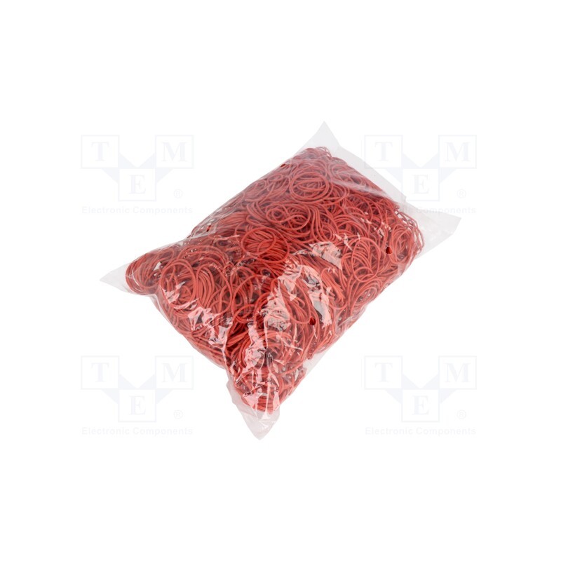 1 pcg x PLAST - 2016877 - Rubber bands, Width: 1.5mm, Thick: 1.5mm, rubber, red, Ø: 40mm, 1kg