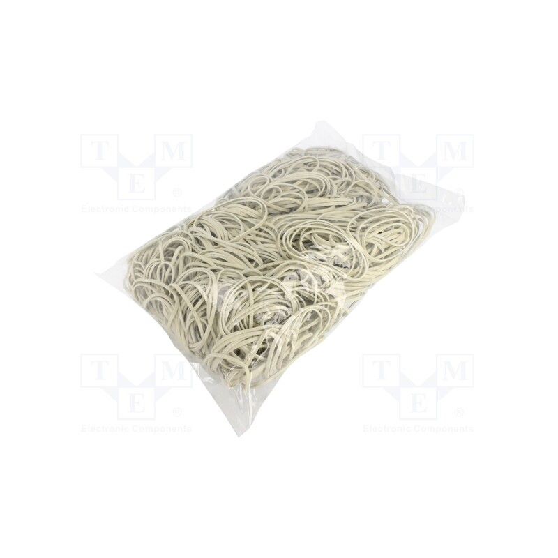 1 pcg x PLAST - 2086639 - Rubber bands, Width: 3mm, Thick: 1.5mm, rubber, white, Ø: 60mm, 1kg