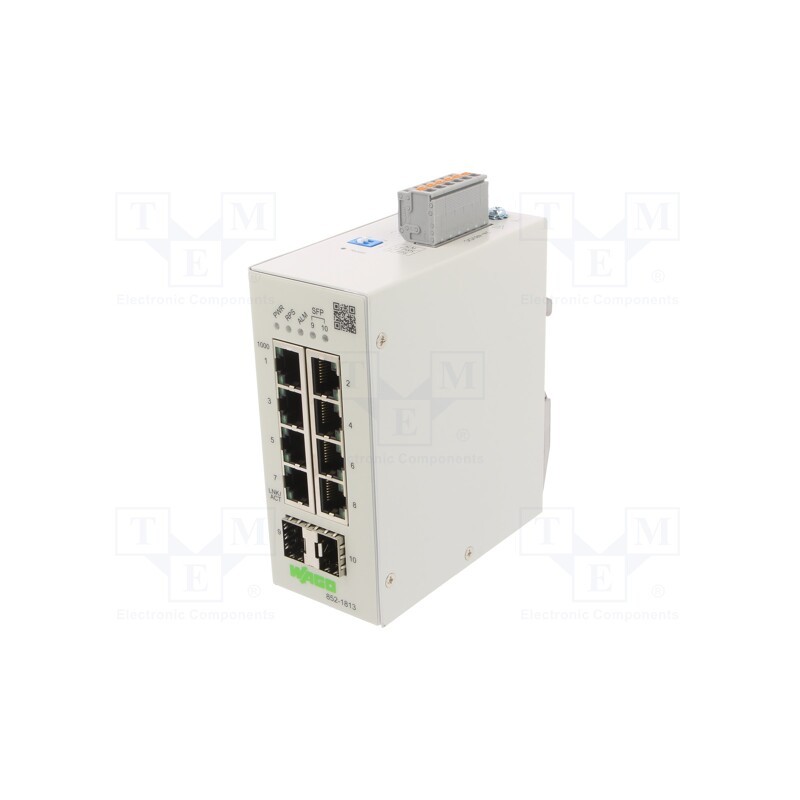1 pcs x WAGO - 852-1813/010-000 - Switch Ethernet, managed, Number of ports: 10, 24÷48VDC, RJ45,SFP